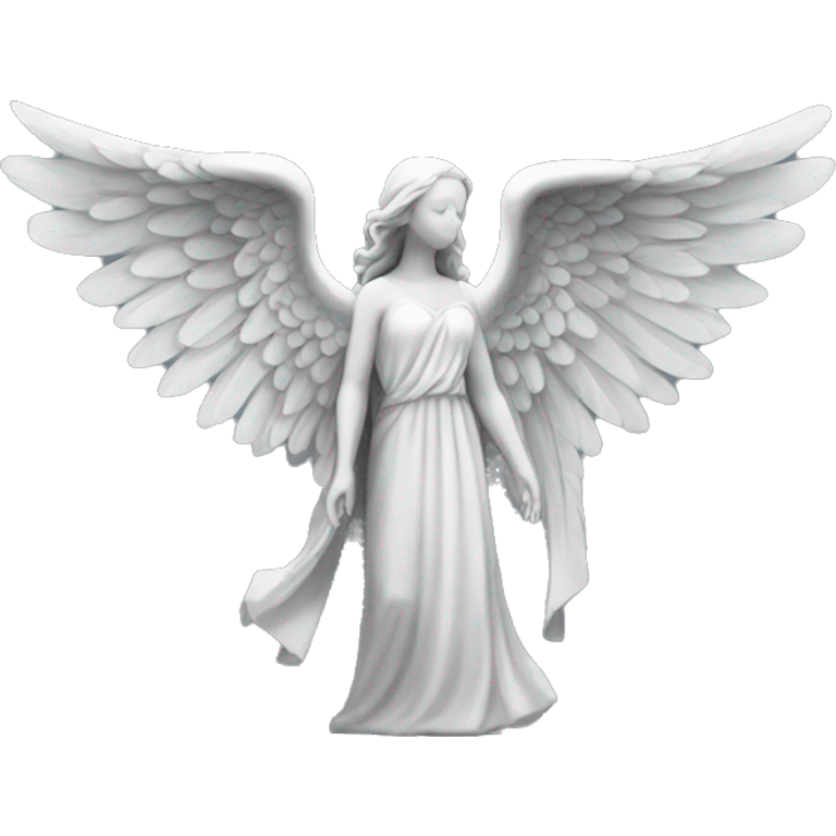 Angel wings with stone statue emoji