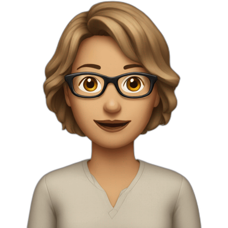 Mam with op glasses emoji