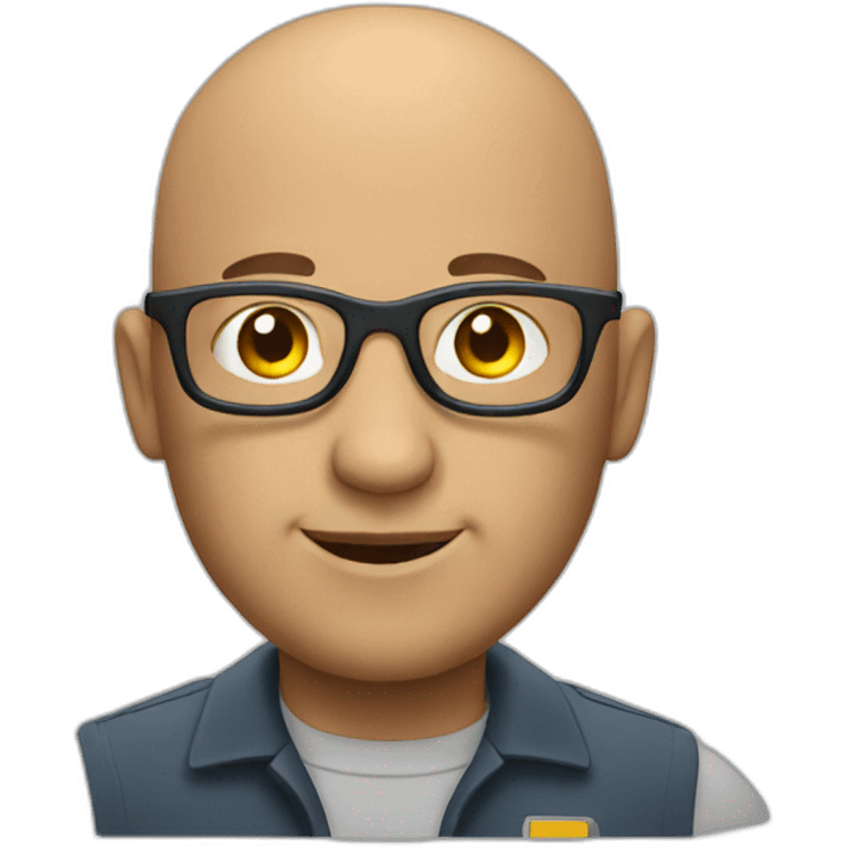 Bald electrician with glasses emoji