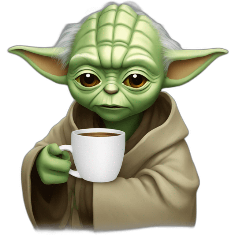 yoda drinking coffee emoji