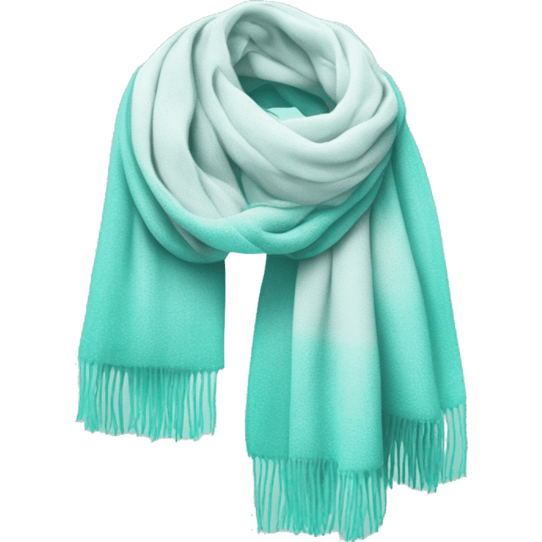 Realistic tiffany blue winter scarf isolated.  emoji