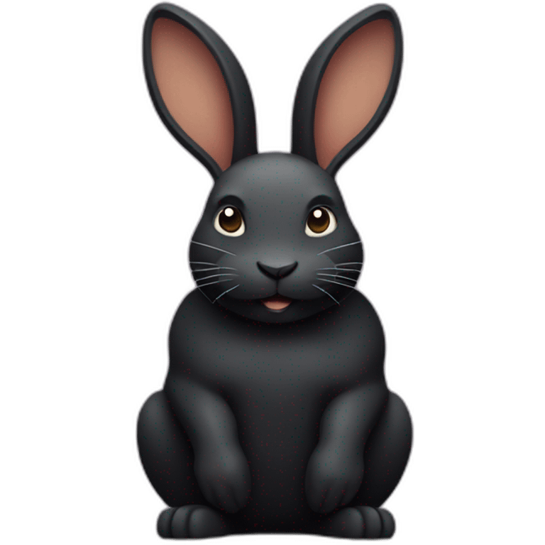 black rabbit with a cable cut in half  emoji