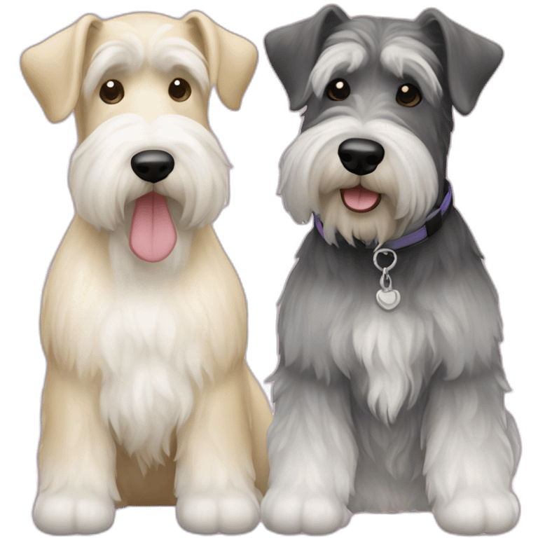 Blonde and white Bernadoodle and salt and pepper mini schnauzer emoji