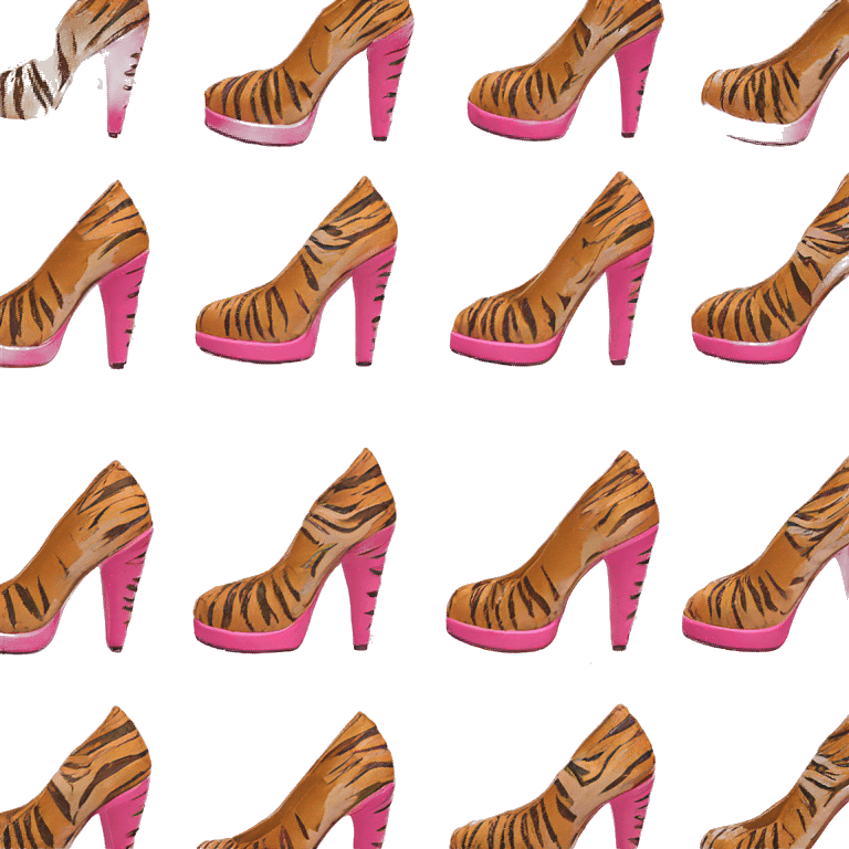 tiger print pink heel emoji