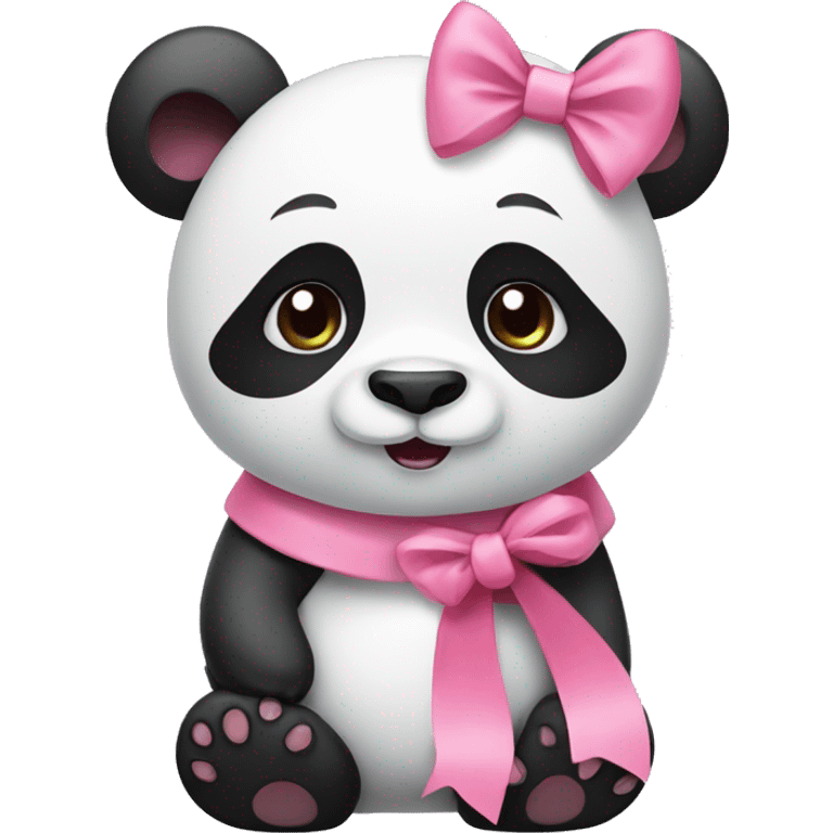 panda with pink bow  emoji