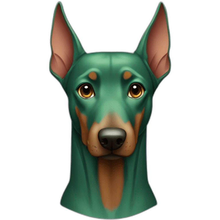 green-purple doberman emoji