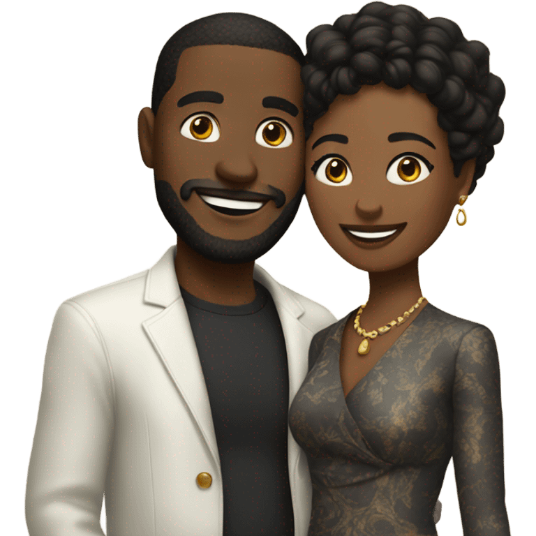 happy couple with stylish vibes emoji