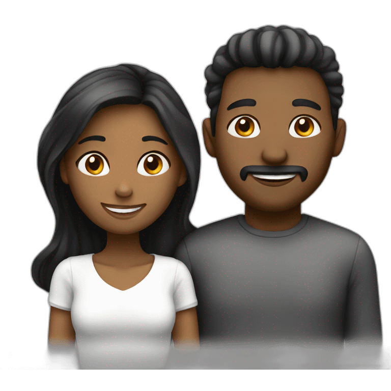 couple love man white and woman black emoji