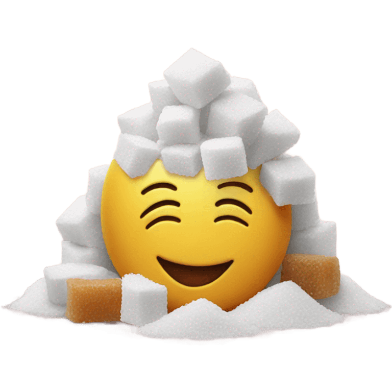 happy emoji with a pile of sugar emoji