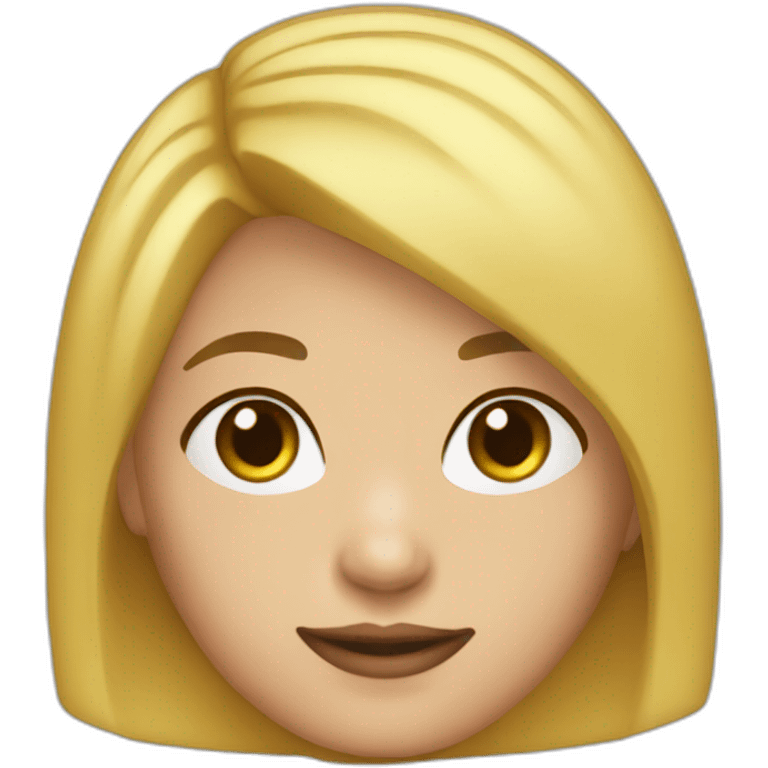 woman blonde Bob hairstyle no glasses black outfit emoji