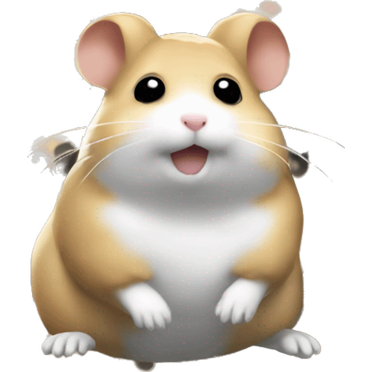 Hamster on Mitsubishi lancer black  emoji