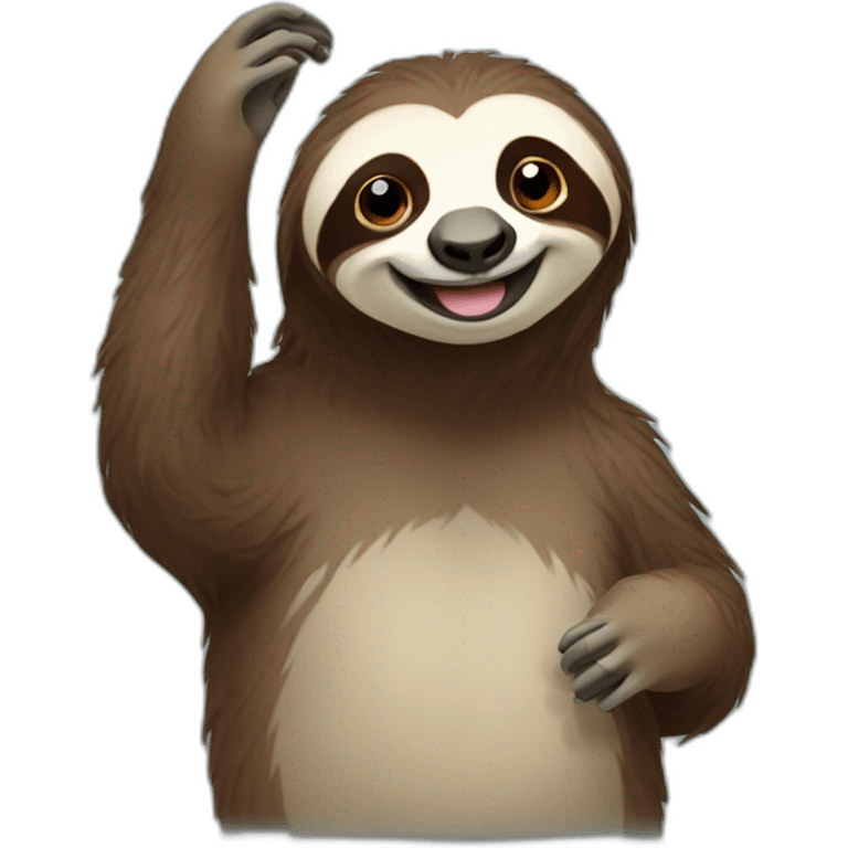 waving sloth emoji