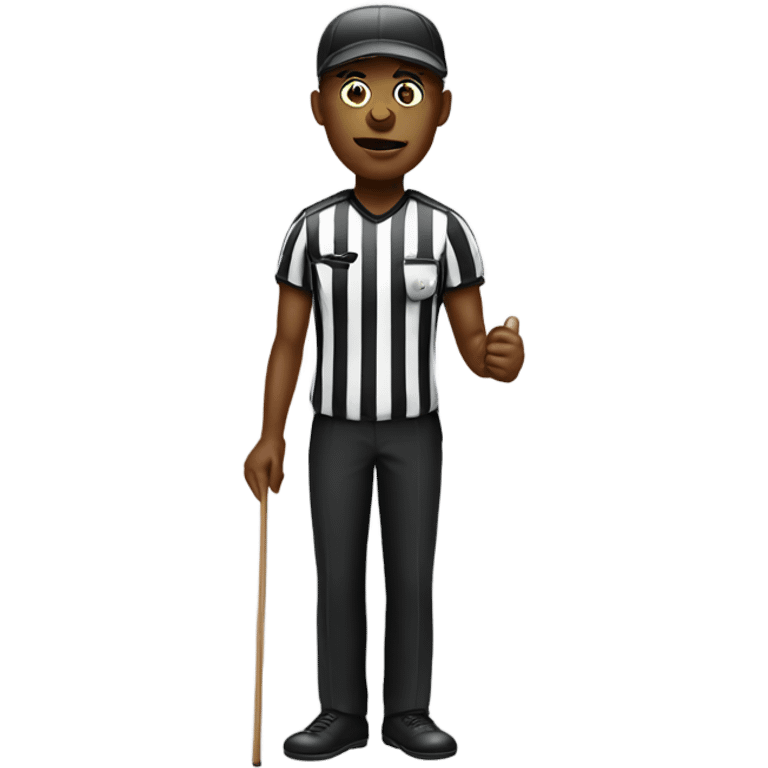 Blind referee with stick emoji