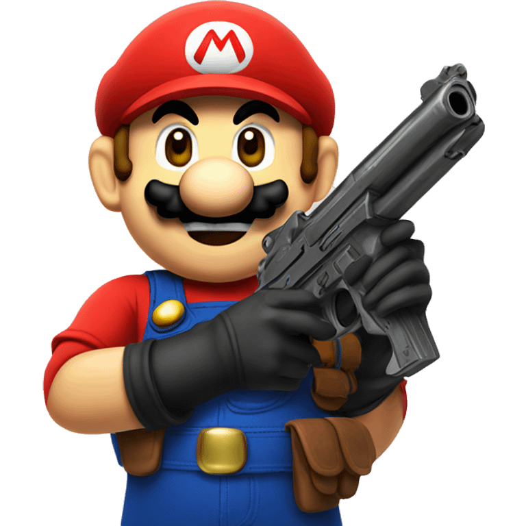 mario with gun emoji emoji