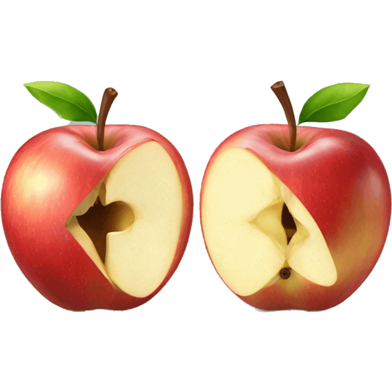 apple cut in half emoji