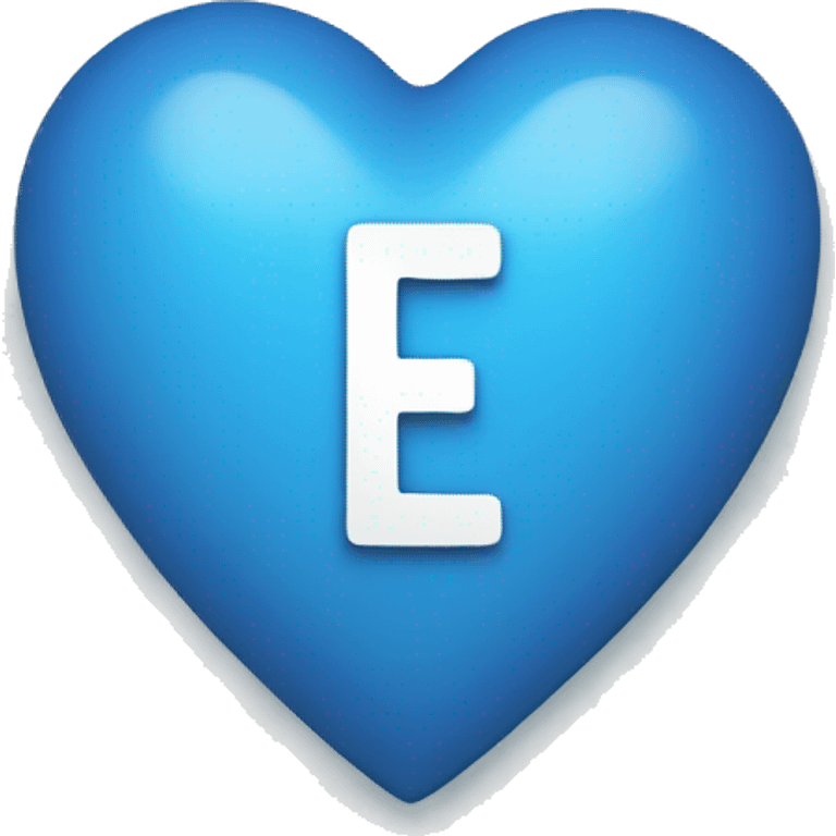 blue heart with white letter E inside  emoji