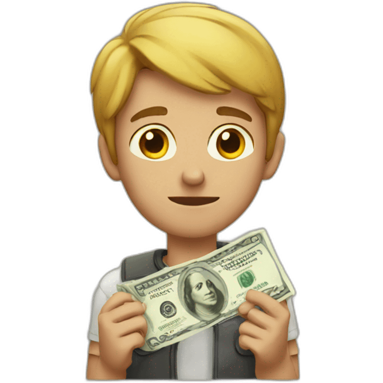 young man wanting money emoji