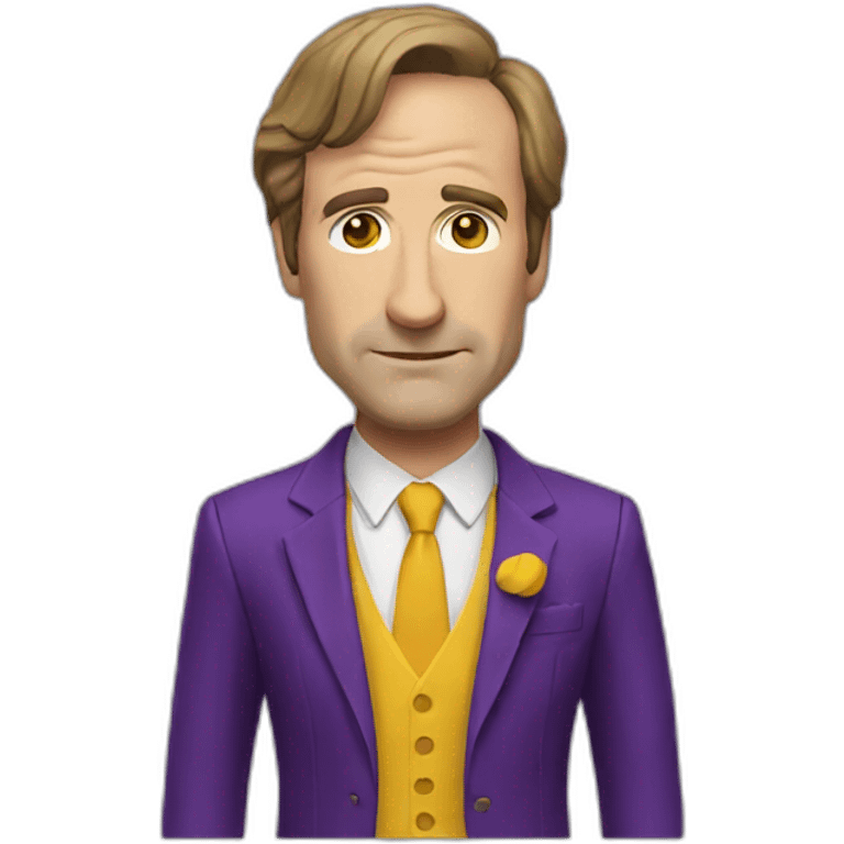 Saul goodman with a purple suit and  yellow blouse emoji