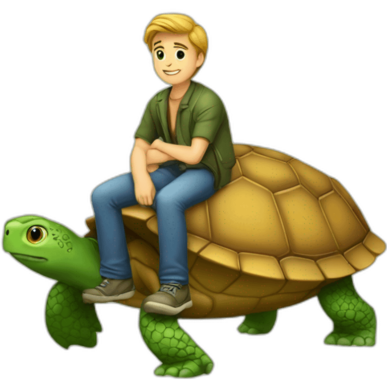 Homme sur une tortue emoji