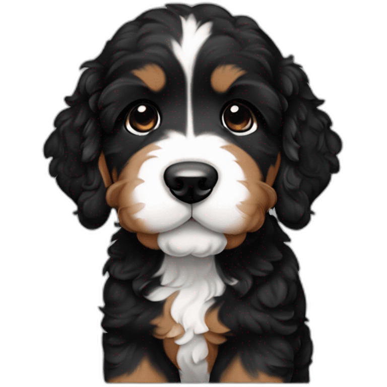 black bernedoodle puppy\ emoji