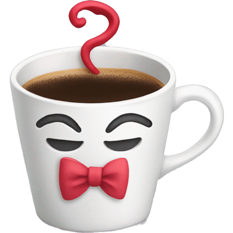 coffee cup with bow emoji