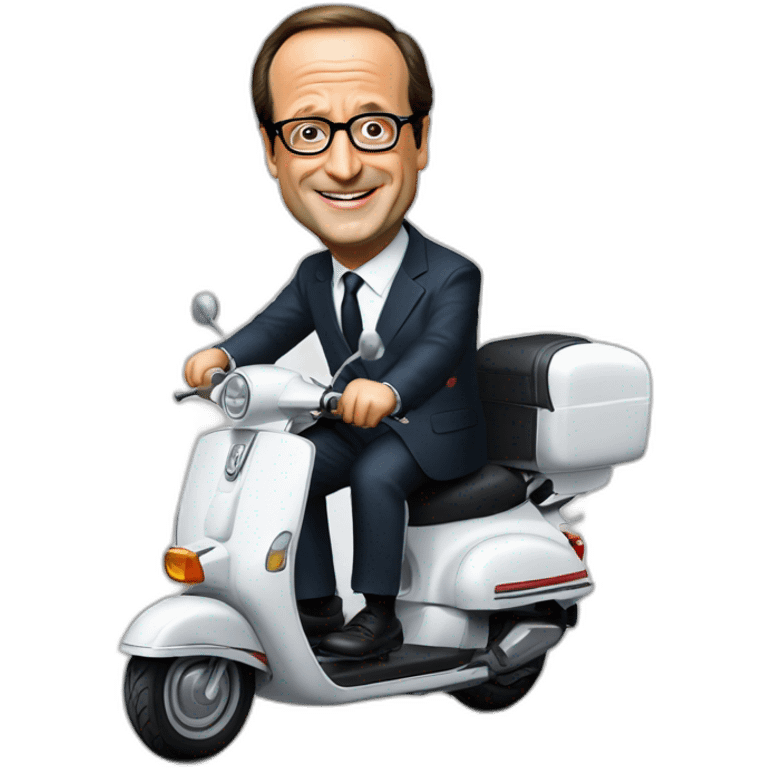 François Hollande sur un scooter emoji