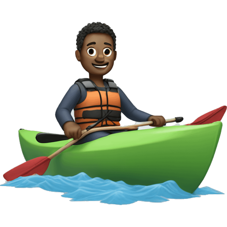 Thomas is sitting on a kayak emoji