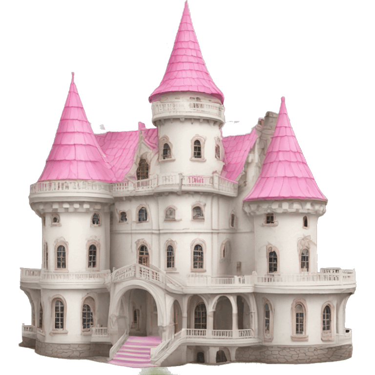 White Rococo castle with pink roof emoji