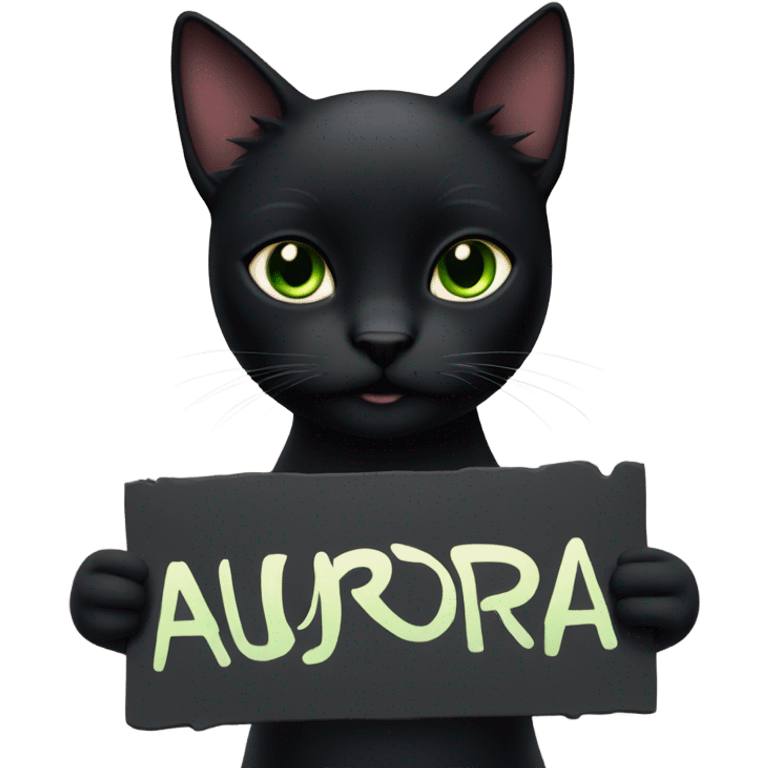 black cat with sign Aurora  emoji