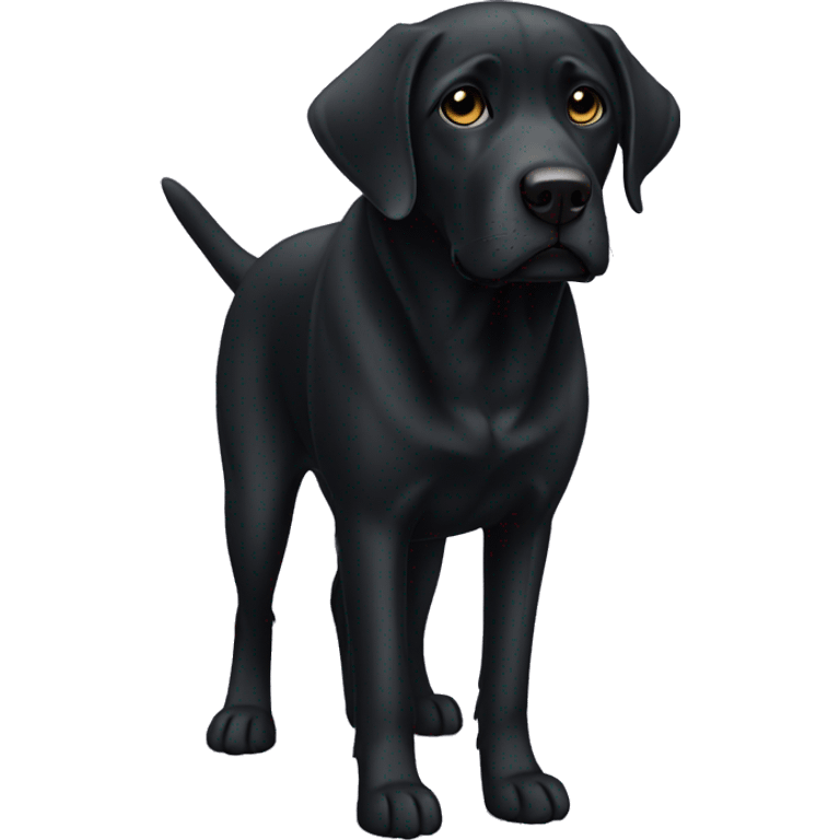 Sad black lab emoji