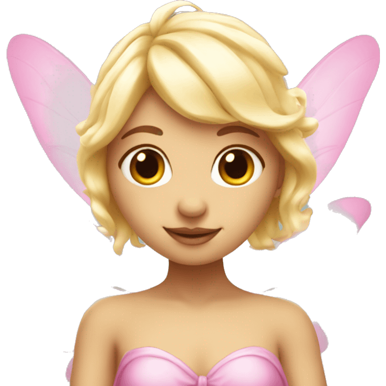 Pink blonde fairy with beautiful wings emoji