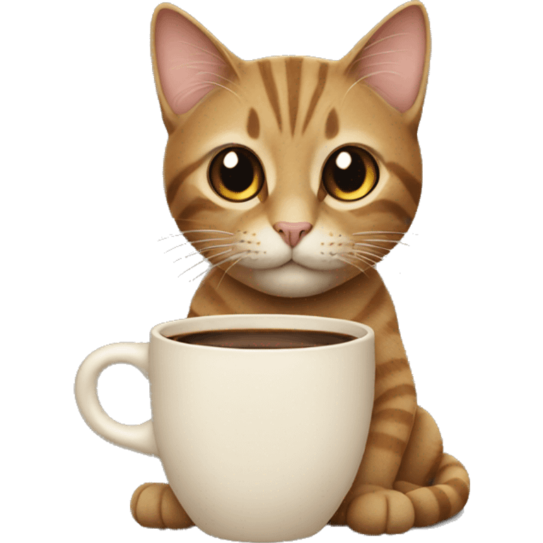 Cat holding a cup of coffee  emoji