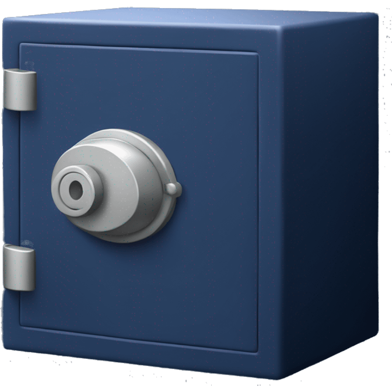 3d  isometric small safe in dark blue emoji