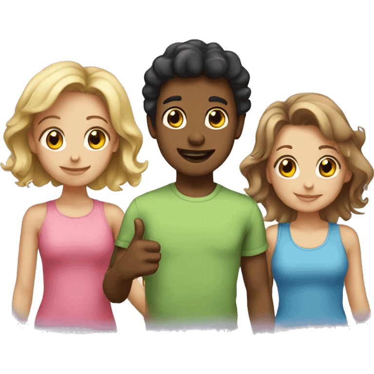 1 boy and 4 girls emoji