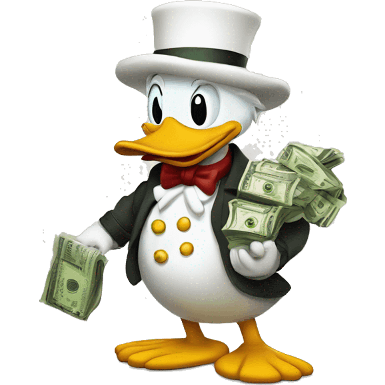 Scrooge McDuck  With a bag of money behind emoji