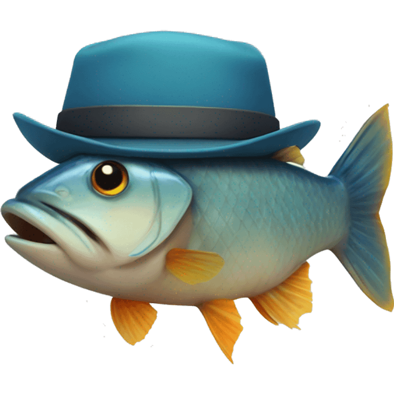 Fish with a hat emoji