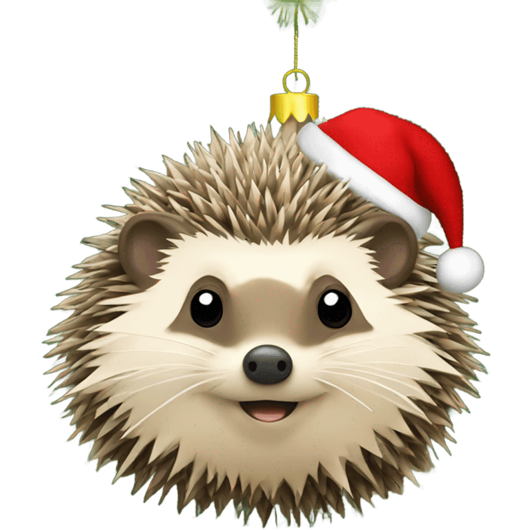 Hedgehog on a Christmas tree emoji