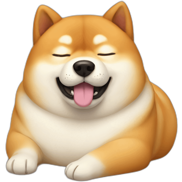 sleeping fat Shiba dog emoji