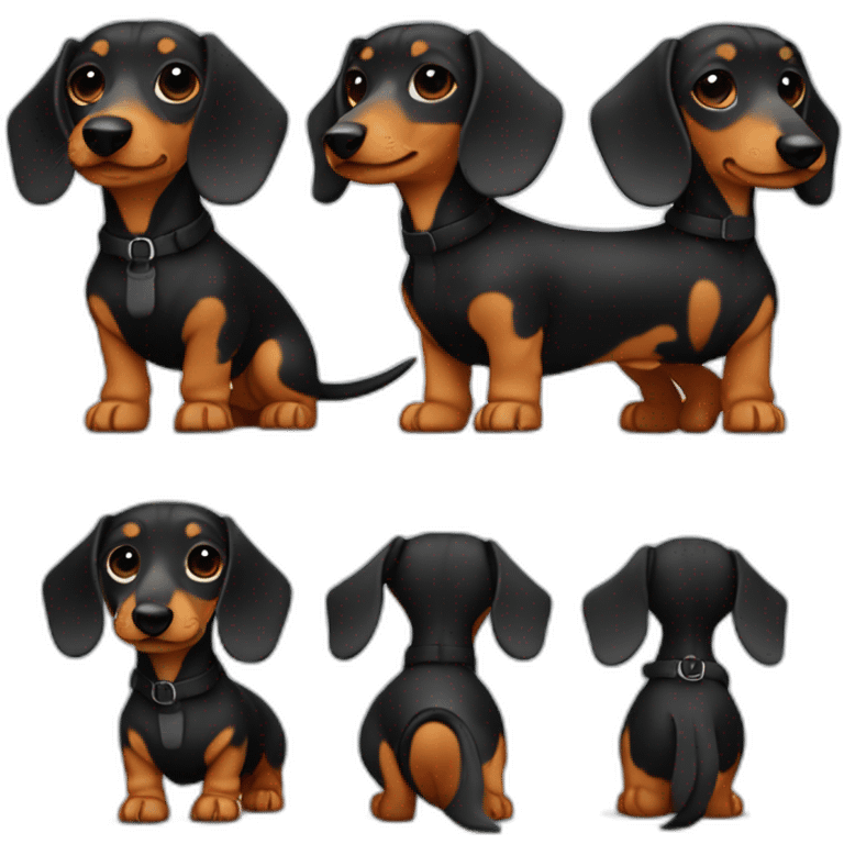 dachshund with black line up head and straps in your body  emoji