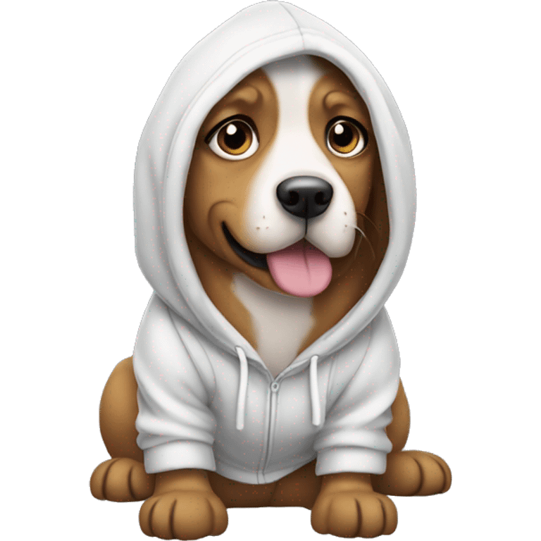 Dog wearing a hoodie emoji