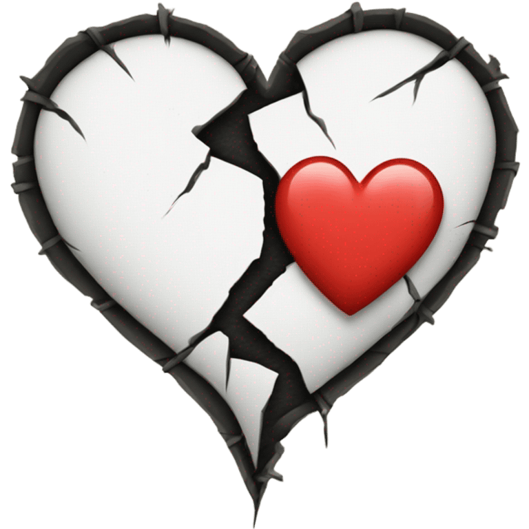 broken heart with stitching on its crack emoji