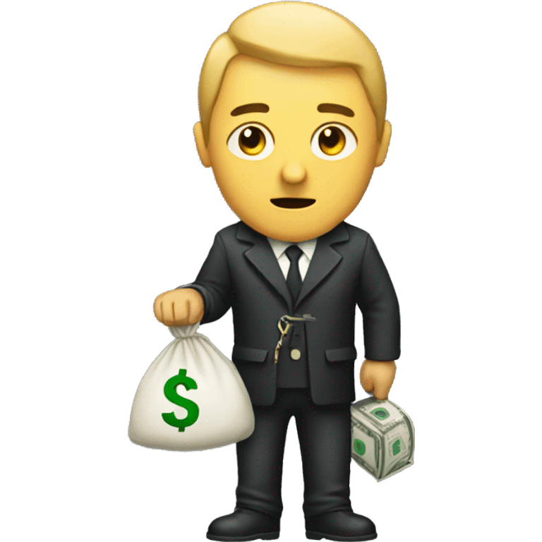 Criminal holding money bag emoji