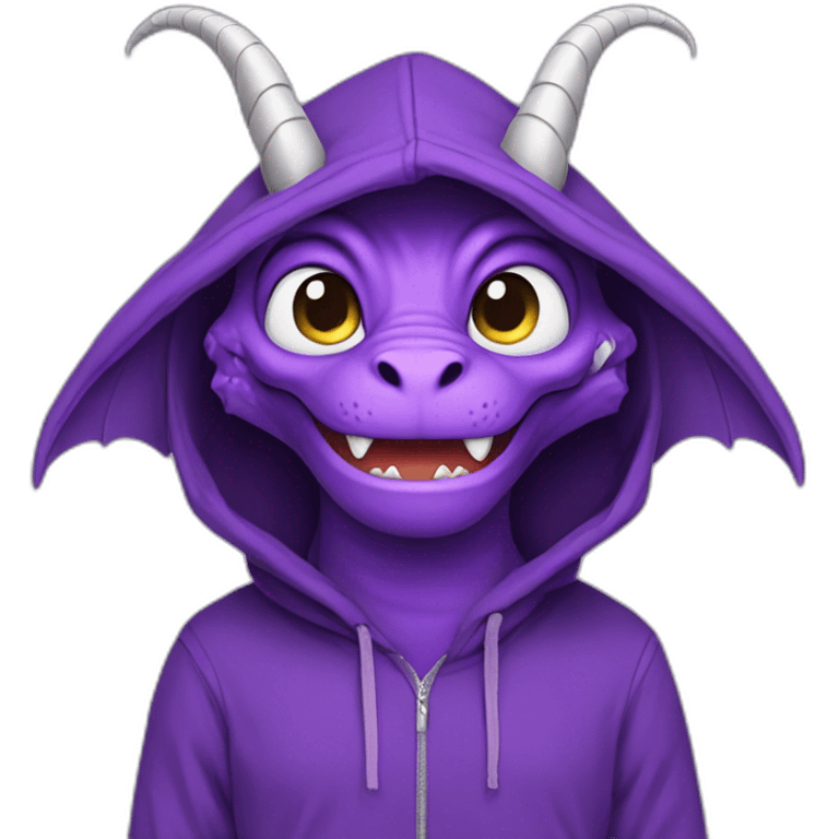 purple dragon wearing hoodie emoji