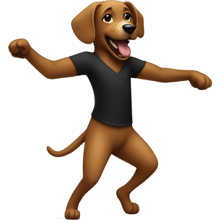 Dog  dancing with black people emoji