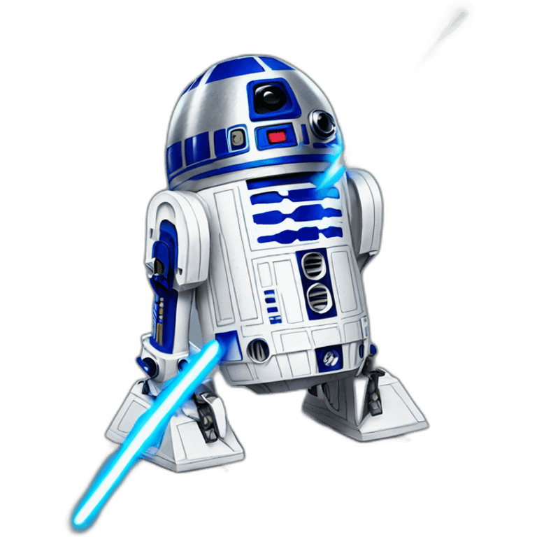 r2d2 with a lightsaber emoji