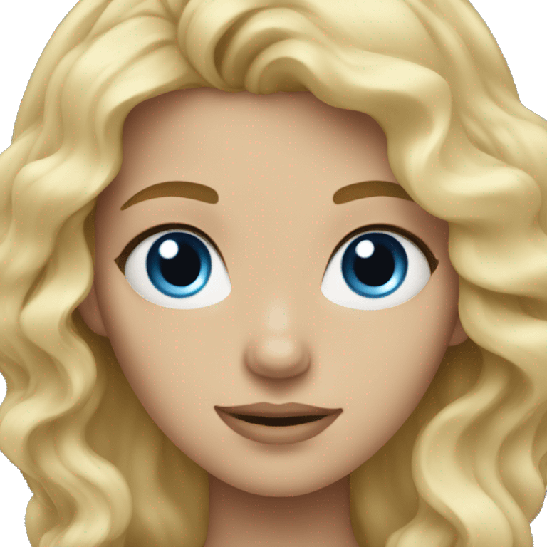 Wavy blond blue eyed girl emoji