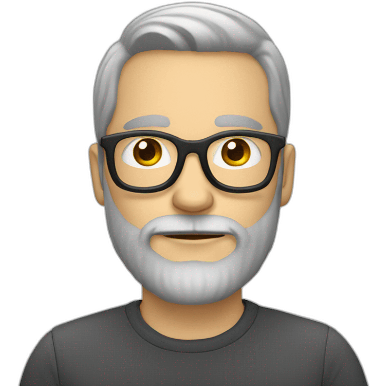 Bearded white man with rounded glasses emoji