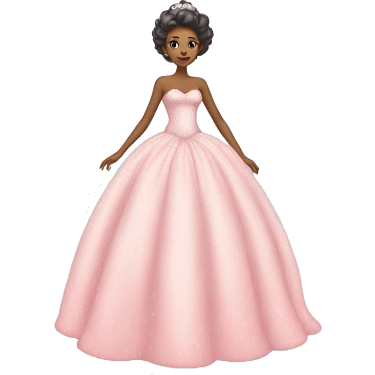 Pastel pink ball gown with sparkles emoji