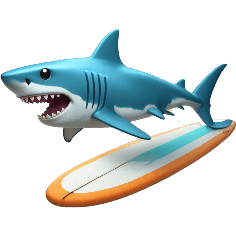 Shark on surfboard emoji