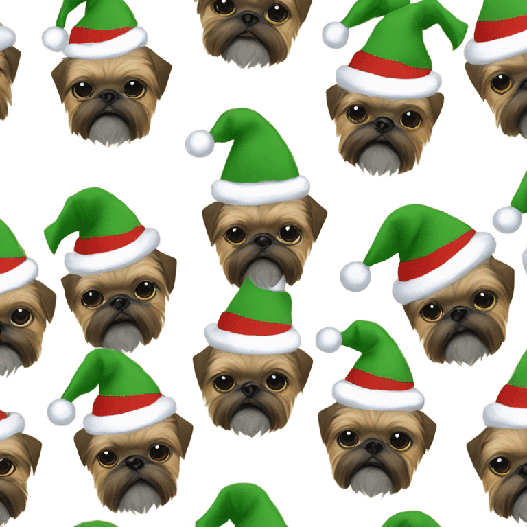 brussels Griffon Christmas hat  emoji